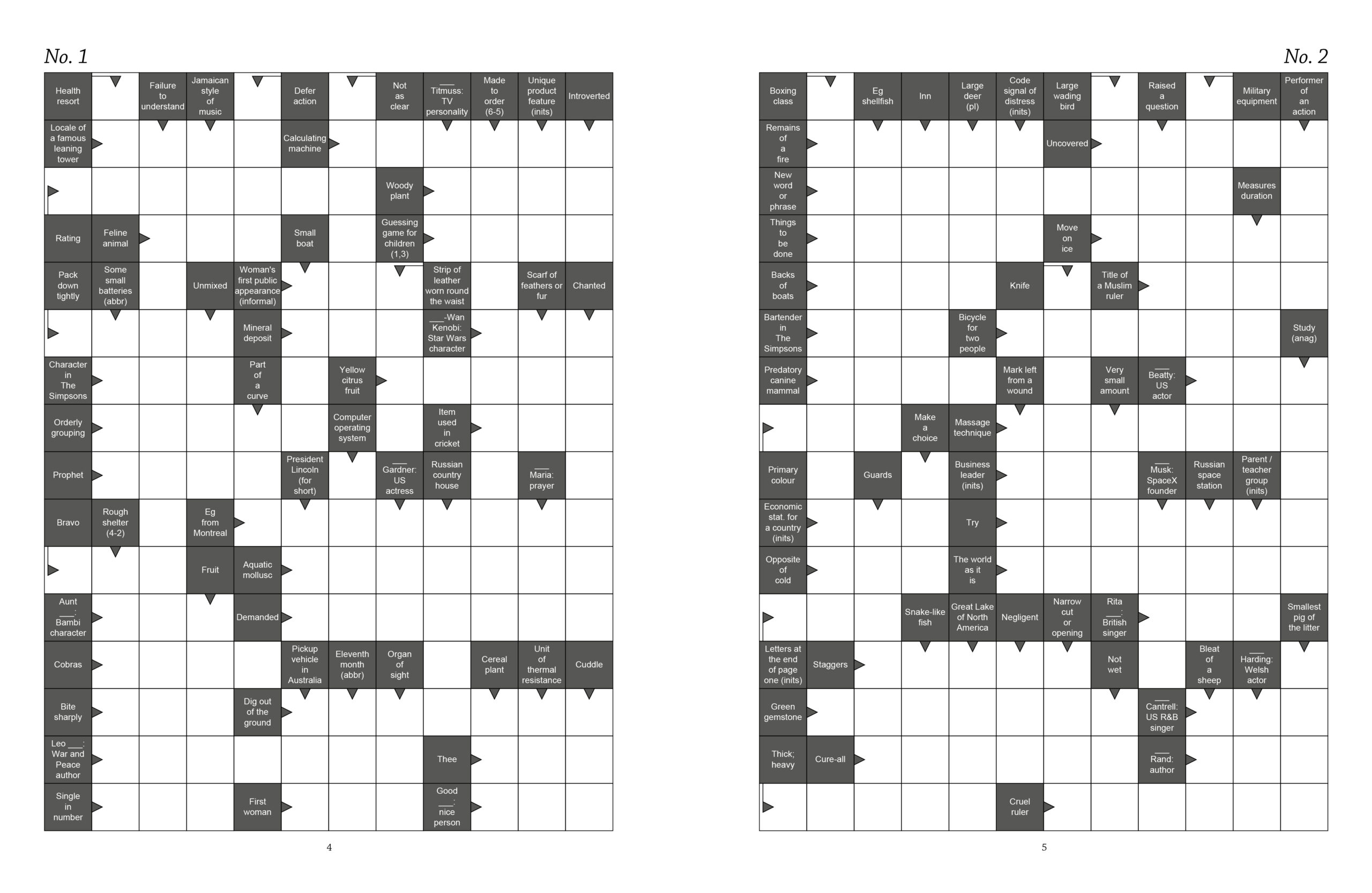 jumbo arrowwords book 1 - richardson puzzles and games